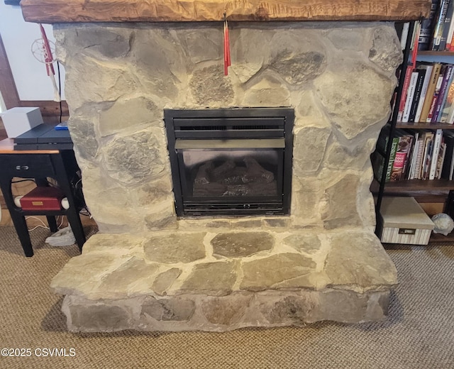 260 Iron St, Berwick, PA 18603 - detailed view of carpet and a stone fireplace