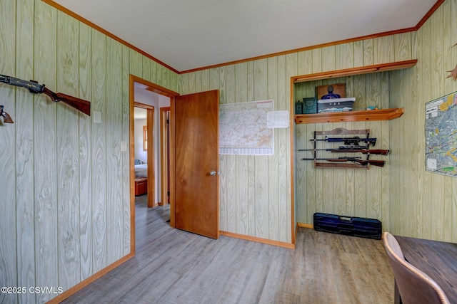 67 Center School Rd, Elysburg, PA 17824 - spare room with wood finished floors, crown molding, and wooden walls