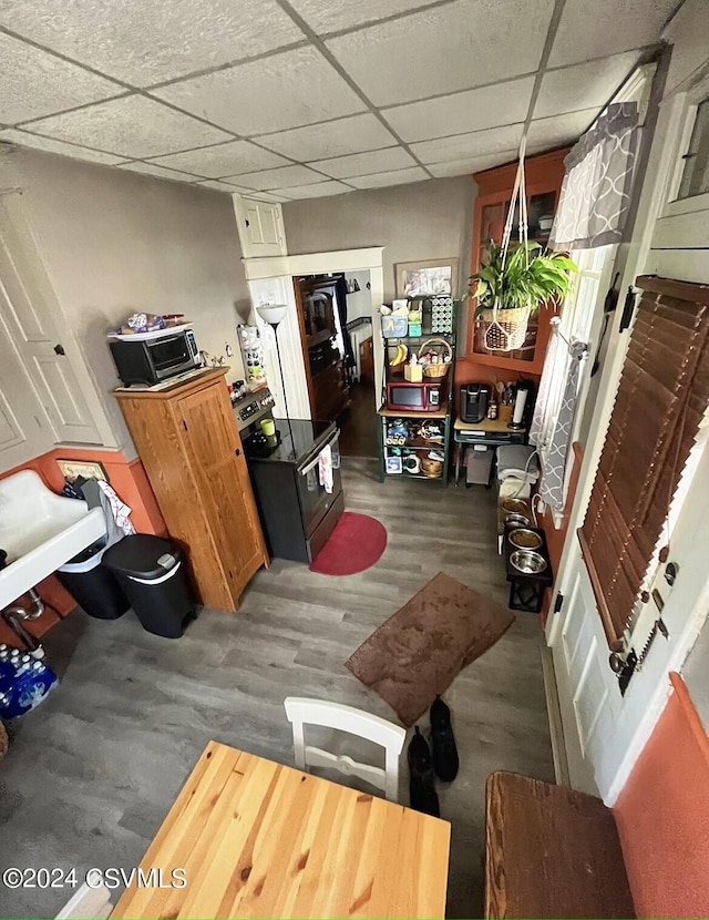 406 W Spruce St, Shamokin, PA 17872 - living room with a drop ceiling and wood finished floors