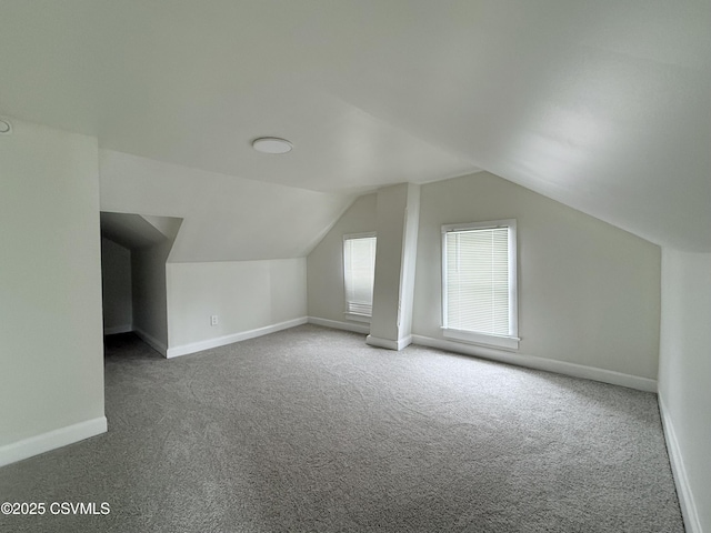 423 E Dewart St, Shamokin, PA 17872 - additional living space featuring carpet, lofted ceiling, and baseboards