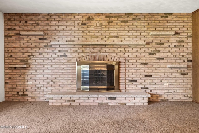 776 Continental Blvd, Danville, PA 17821 - detailed view of carpet floors, brick wall, and a brick fireplace