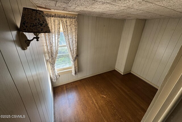 127 N 3rd St, Lewisburg, PA 17837 - spare room with wooden walls, dark wood finished floors, and baseboards
