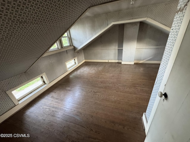 127 N 3rd St, Lewisburg, PA 17837 - bonus room with wood finished floors, wallpapered walls, and vaulted ceiling