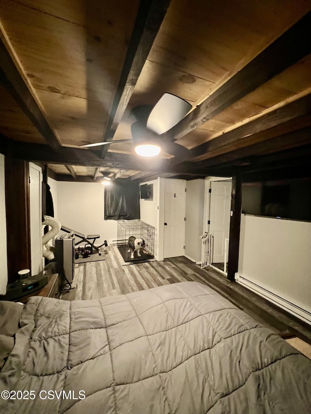 511 Snowflake Ln, Shickshinny, PA 18655 - bedroom featuring wood finished floors and a baseboard heating unit