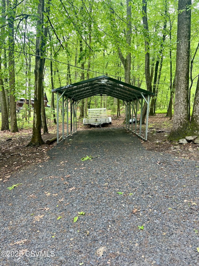 511 Snowflake Ln, Shickshinny, PA 18655 - view of parking / parking lot with a detached carport and gravel driveway
