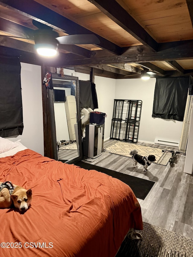 511 Snowflake Ln, Shickshinny, PA 18655 - bedroom featuring a baseboard heating unit and wood finished floors