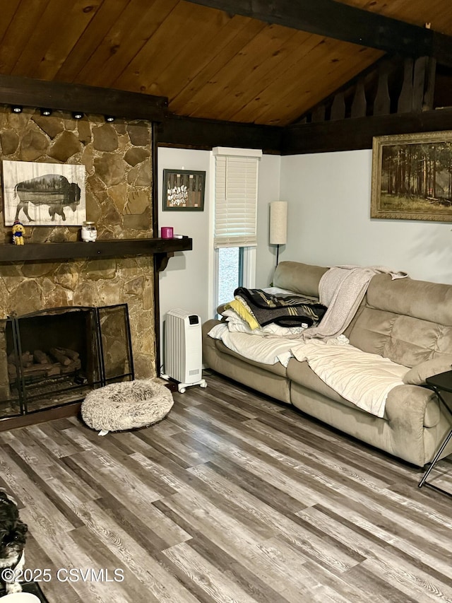 511 Snowflake Ln, Shickshinny, PA 18655 - living room with wood ceiling and wood finished floors