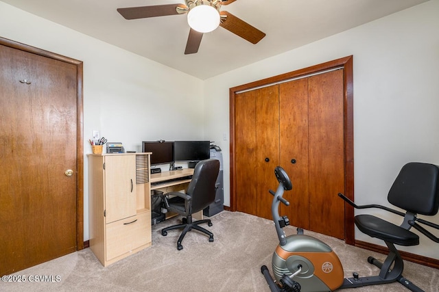 306 Clybourne Ave, Berwick, PA 18603 - office area with carpet, ceiling fan, and baseboards
