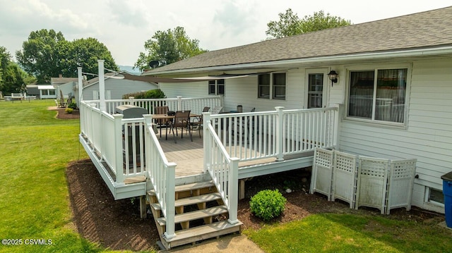 306 Clybourne Ave, Berwick, PA 18603 - deck featuring a lawn and outdoor dining area