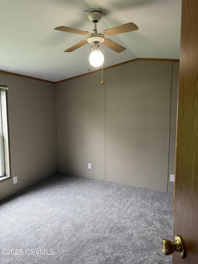 2638 Melanie Rd, Ringtown, PA 17967 - carpeted spare room featuring a ceiling fan, lofted ceiling, and plenty of natural light