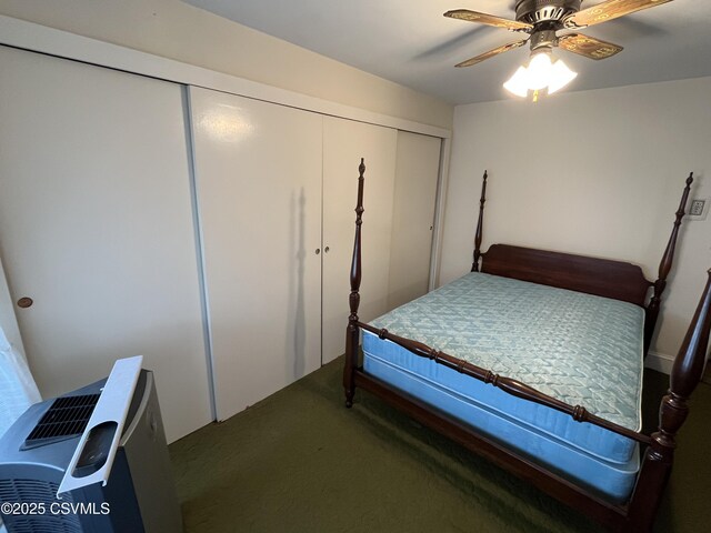 1409 Scott St, Kulpmont, PA 17834 - bedroom featuring a closet, carpet flooring, ceiling fan, and heating unit