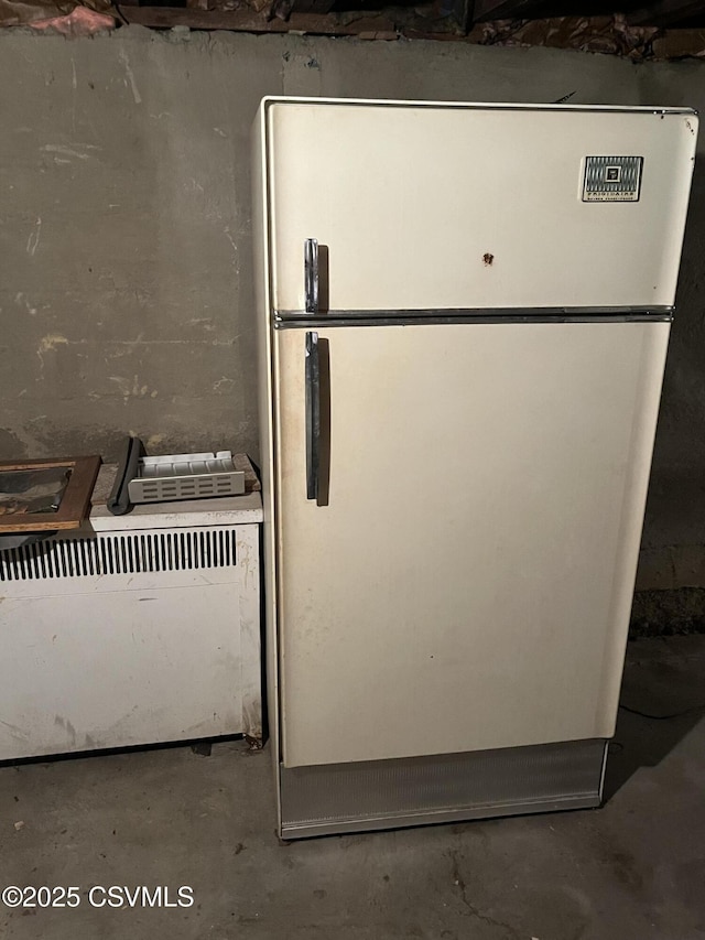 1409 Scott St, Kulpmont, PA 17834 - kitchen view of freestanding refrigerator and concrete floors