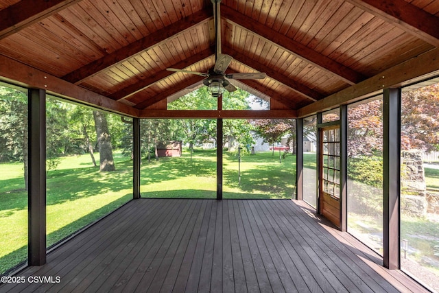 110 W 8th St, Watsontown, PA 17777 - unfurnished sunroom featuring ceiling fan and lofted ceiling