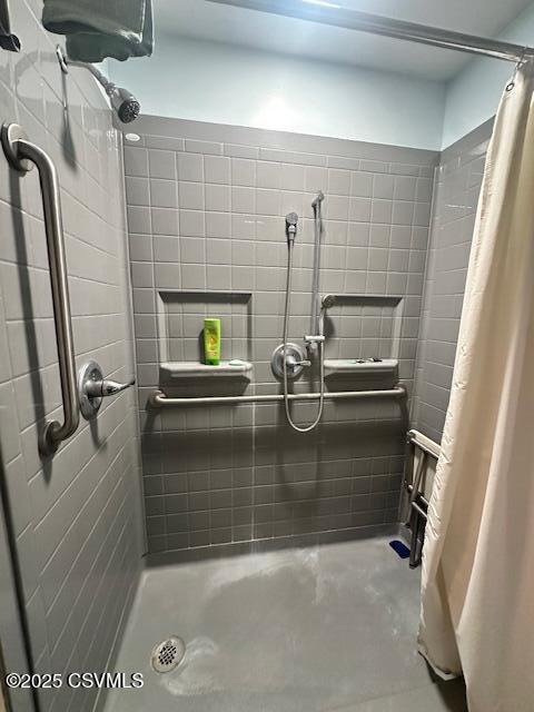 1030 Orange St, Berwick, PA 18603 - full bathroom with tiled shower and concrete floors