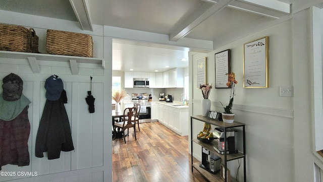 124 E Coal St, Trevorton, PA 17881 - mudroom with beamed ceiling, light wood-style floors, and recessed lighting