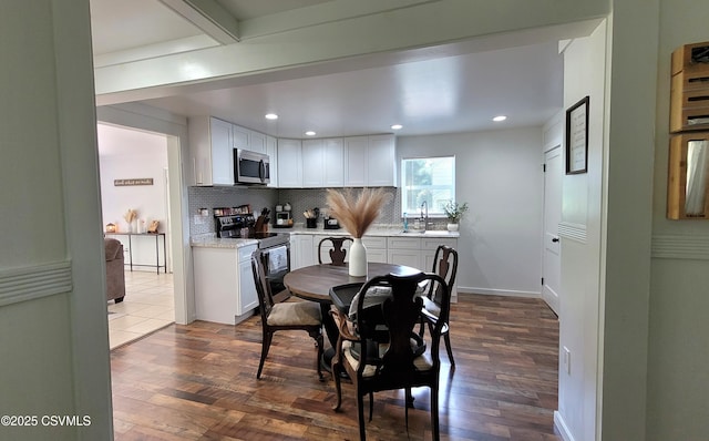 124 E Coal St, Trevorton, PA 17881 - dining area featuring dark wood finished floors and recessed lighting