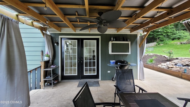 124 E Coal St, Trevorton, PA 17881 - view of patio / terrace featuring french doors and ceiling fan