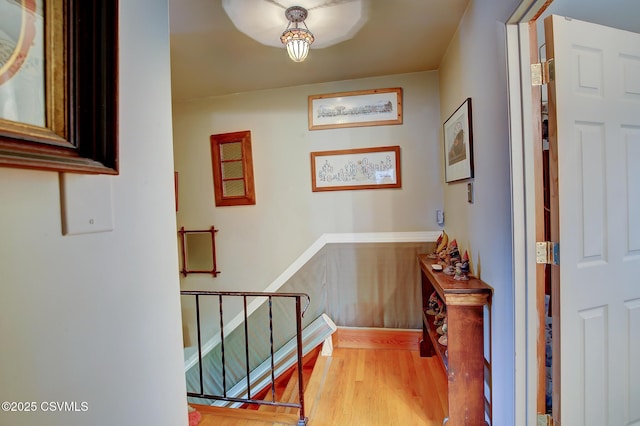 7 N Red Maple St, Selinsgrove, PA 17870 - hallway with wood finished floors and an upstairs landing