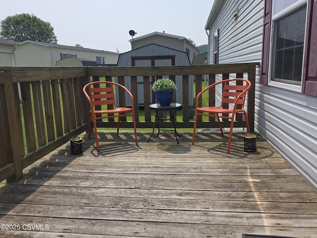 94 Porter Gray Rdg, Bloomsburg, PA 17815 - wooden deck with a shed
