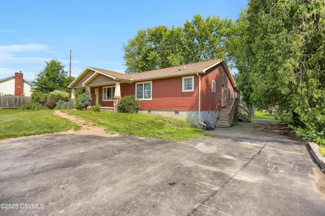 152 Bridge Ave, Allenwood, PA 17810 - view of front of property with crawl space, a shingled roof, and stairway