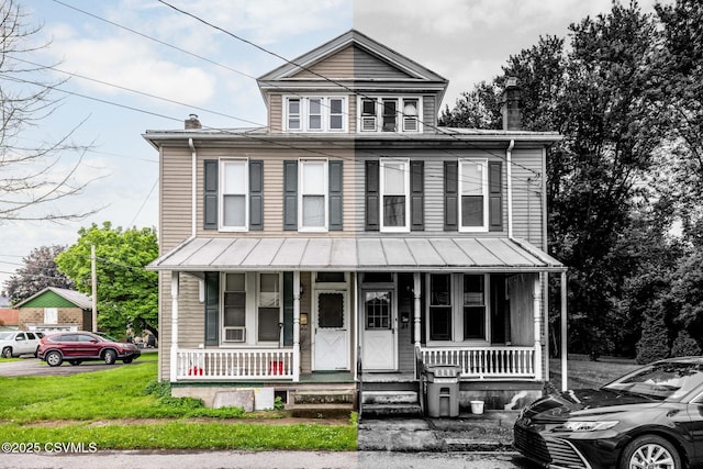 109 W Ninth St, Watsontown, PA 17777 - view of front of home featuring covered porch and a chimney