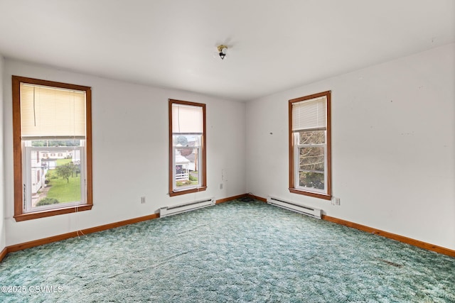 109 W Ninth St, Watsontown, PA 17777 - unfurnished room with a baseboard radiator, plenty of natural light, and carpet