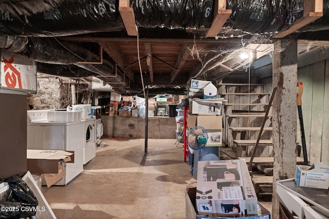 109 W Ninth St, Watsontown, PA 17777 - unfinished basement with washer and clothes dryer