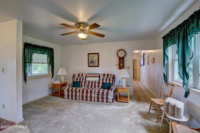 108 Creek Rd, Selinsgrove, PA 17870 - sitting room featuring healthy amount of natural light, a ceiling fan, and carpet floors