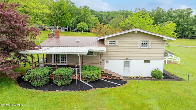 157 Distillery Hill Rd, Benton, PA 17814 - rear view of property with a yard, stairs, and a porch