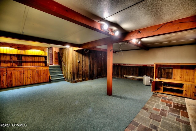 157 Distillery Hill Rd, Benton, PA 17814 - finished basement with stairs and wood walls