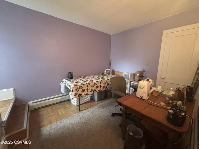 1211 W Mulberry St, Coal Township, PA 17866 - bedroom with baseboard heating and a desk