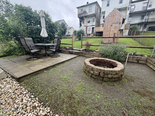 1211 W Mulberry St, Coal Township, PA 17866 - view of patio with an outdoor fire pit