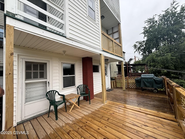 1211 W Mulberry St, Coal Township, PA 17866 - wooden terrace with a grill