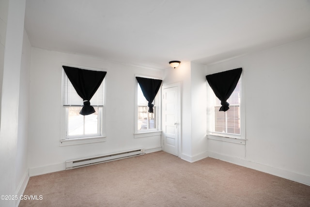 126-128 Murray Ave, Bloomsburg, PA 17815 - spare room featuring a baseboard heating unit and carpet floors