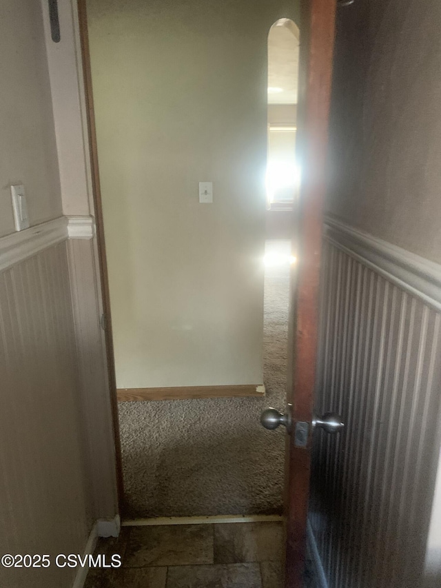 1542 1st Ave, Berwick, PA 18603 - stairway featuring wainscoting and stone finish floors