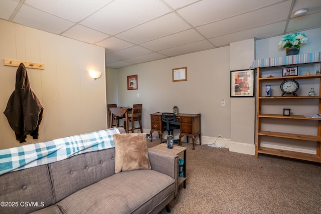 846-848 Orange St, Berwick, PA 18603 - carpeted living room featuring a paneled ceiling and baseboards