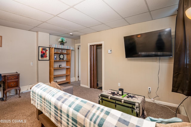 846-848 Orange St, Berwick, PA 18603 - living room featuring carpet floors and a paneled ceiling