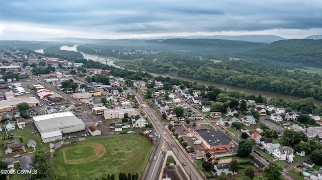846-848 Orange St, Berwick, PA 18603 - aerial overview of property's location with a mountain backdrop