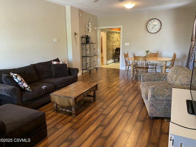 846-848 Orange St, Berwick, PA 18603 - living room featuring hardwood / wood-style flooring and a baseboard radiator