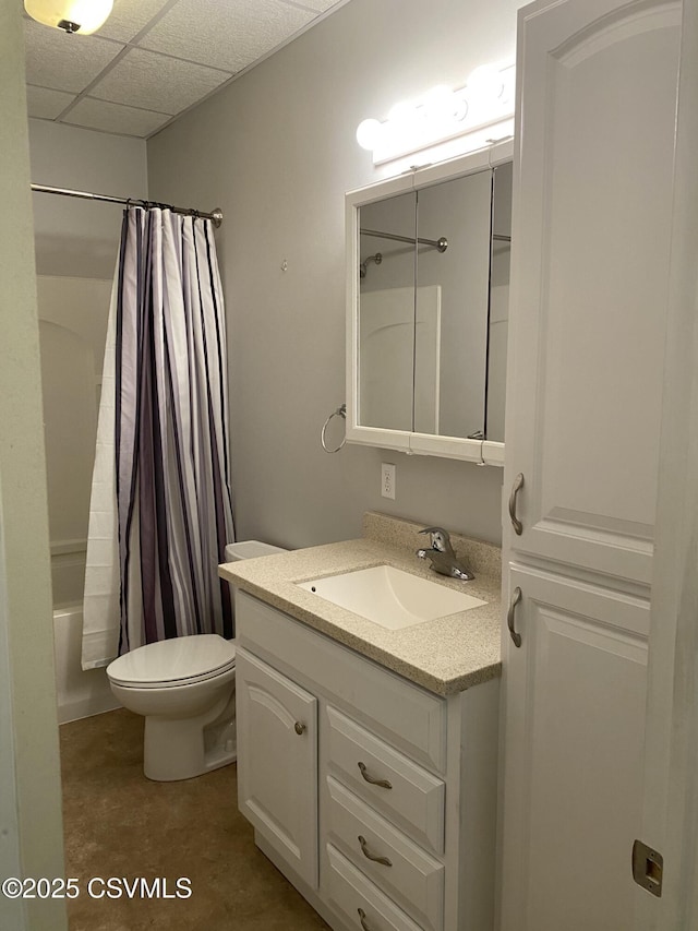 846-848 Orange St, Berwick, PA 18603 - bathroom featuring vanity, shower / bath combination with curtain, and a paneled ceiling