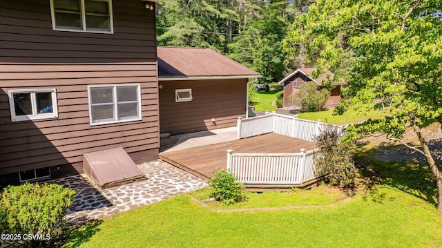 39 Mckendree Rd, Shickshinny, PA 18655 - wooden terrace featuring a lawn