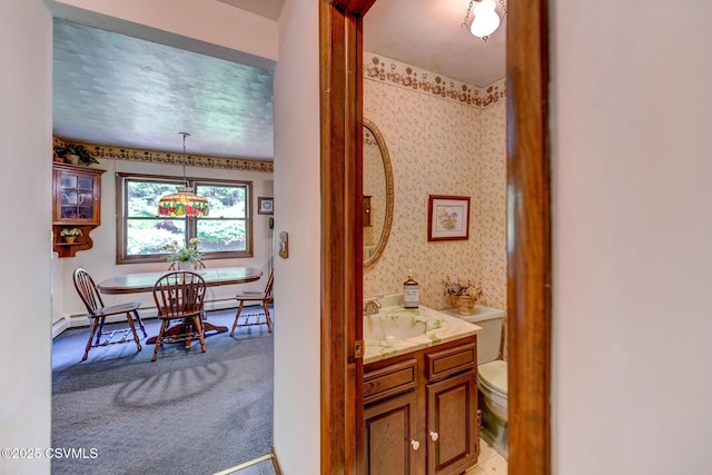 39 Mckendree Rd, Shickshinny, PA 18655 - bathroom with vanity and wallpapered walls