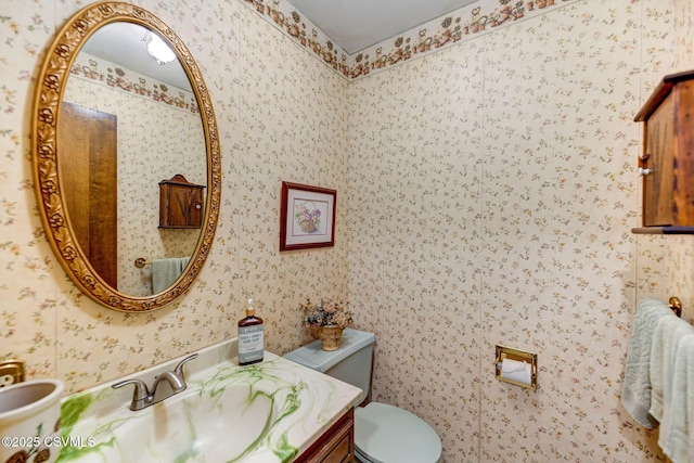 39 Mckendree Rd, Shickshinny, PA 18655 - bathroom with wallpapered walls and vanity