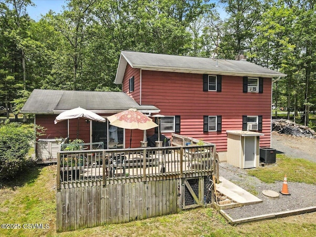 1146 Great Oak Dr, East Stroudsburg, PA 18301 - rear view of property featuring a deck and a chimney