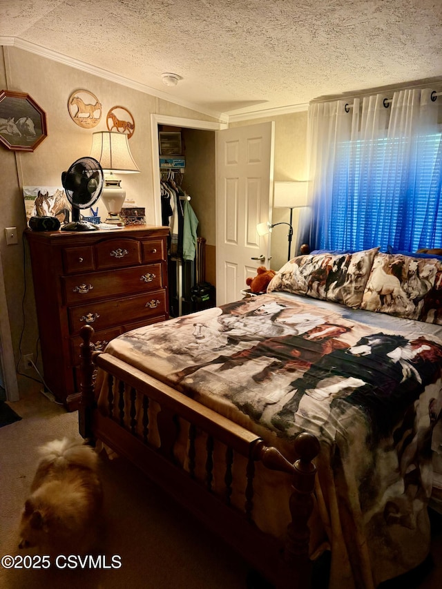 57 Buckhorn Rd, Bloomsburg, PA 17815 - bedroom featuring crown molding, a textured ceiling, and a closet