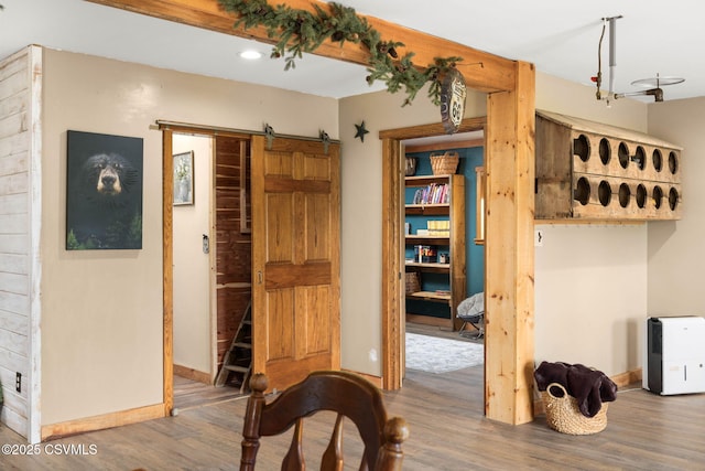 190 Foggy Mountain Rd, Turbotville, PA 17772 - interior space with wood finished floors and a barn door