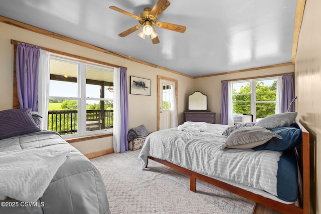 190 Foggy Mountain Rd, Turbotville, PA 17772 - bedroom featuring multiple windows, carpet floors, and a ceiling fan