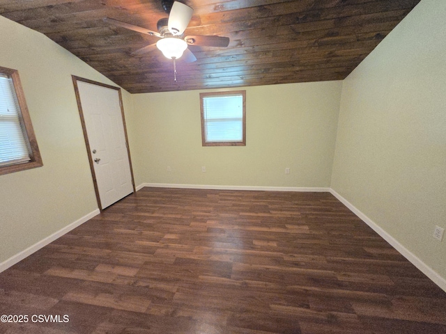 1824 Smalsh Barrick Rd, Middleburg, PA 17842 - spare room with wooden ceiling, lofted ceiling, wood finished floors, and a ceiling fan