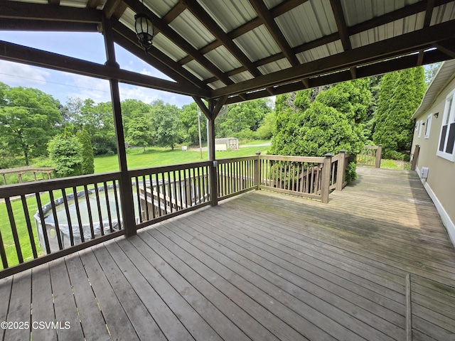 1824 Smalsh Barrick Rd, Middleburg, PA 17842 - wooden deck featuring a yard and view of scattered trees