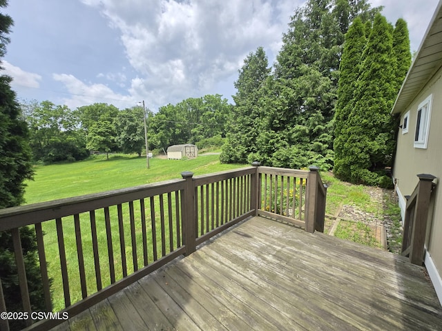1824 Smalsh Barrick Rd, Middleburg, PA 17842 - deck featuring a storage unit and a yard